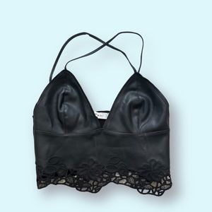 Zara Faux Leather Top